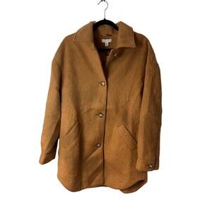NWT Topshop Camel Wool Soft Button-Up Peacoat Size 8